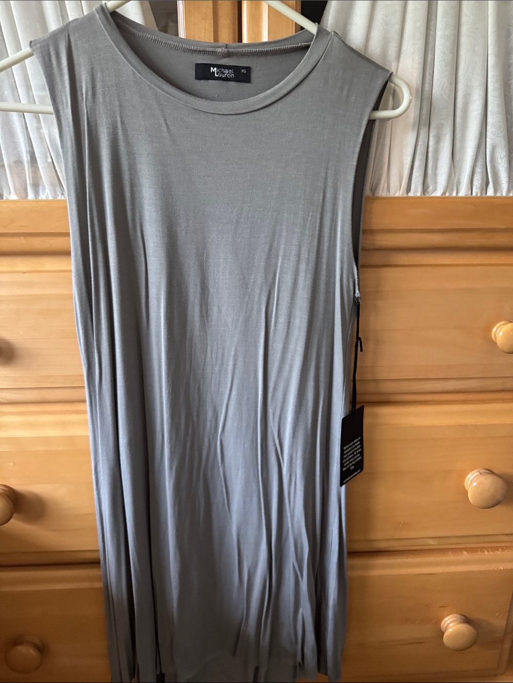 Michael Lauren Sleeveless Tank Dress in Light Gray